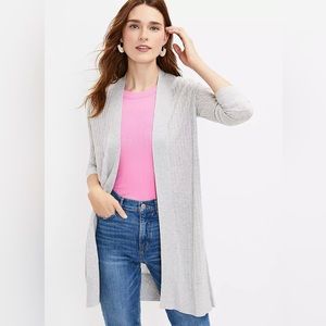 NWOT. Loft long ribbed open cardigan